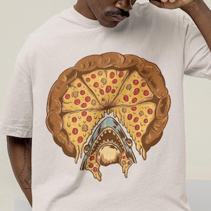 Unisex, Funny Pizza Shirt - movie night shirt, funny jaws shirt, movie tees, pizza sweatshirt, pizza shirt, funny shirt, funny graphic tee