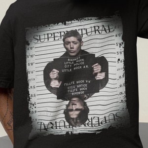 Unisex, Supernatural Mugshot&#39;s T-Shirt - Dean Winchester Shirt,Dean Winchester Tshirt,Sam Winchester Shirt,Winchester Brothers Shirt