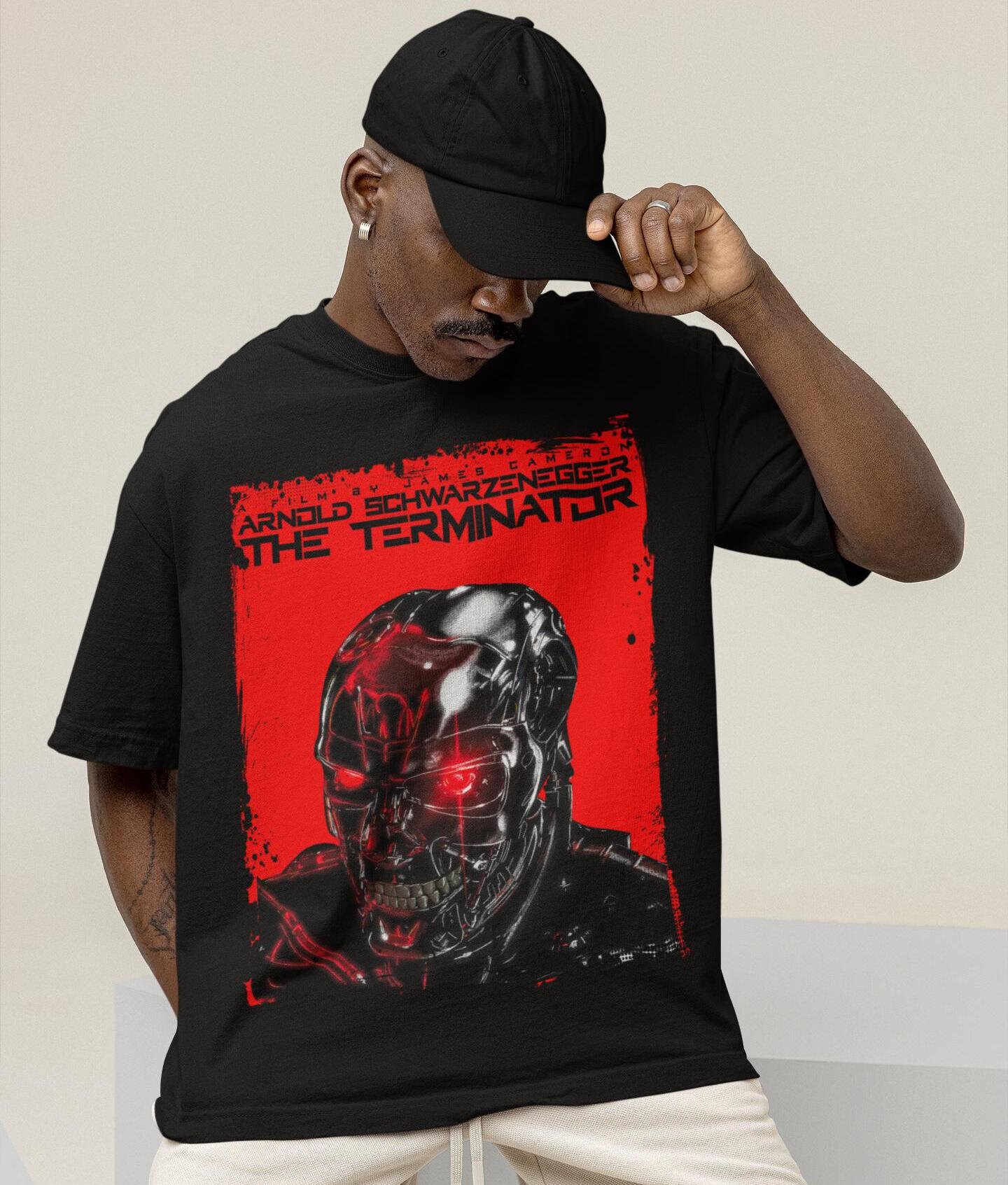 Terminator Men's Movie Poster T-Shirt - Official Graphic Tee, Black, Large