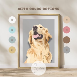Impresión de Golden Retriever / Arte animal divertido / Impresión de perro Golden Retriever / Póster de perro Golden Retriever / Arte de pared retro / Regalo para ella / DIGITAL