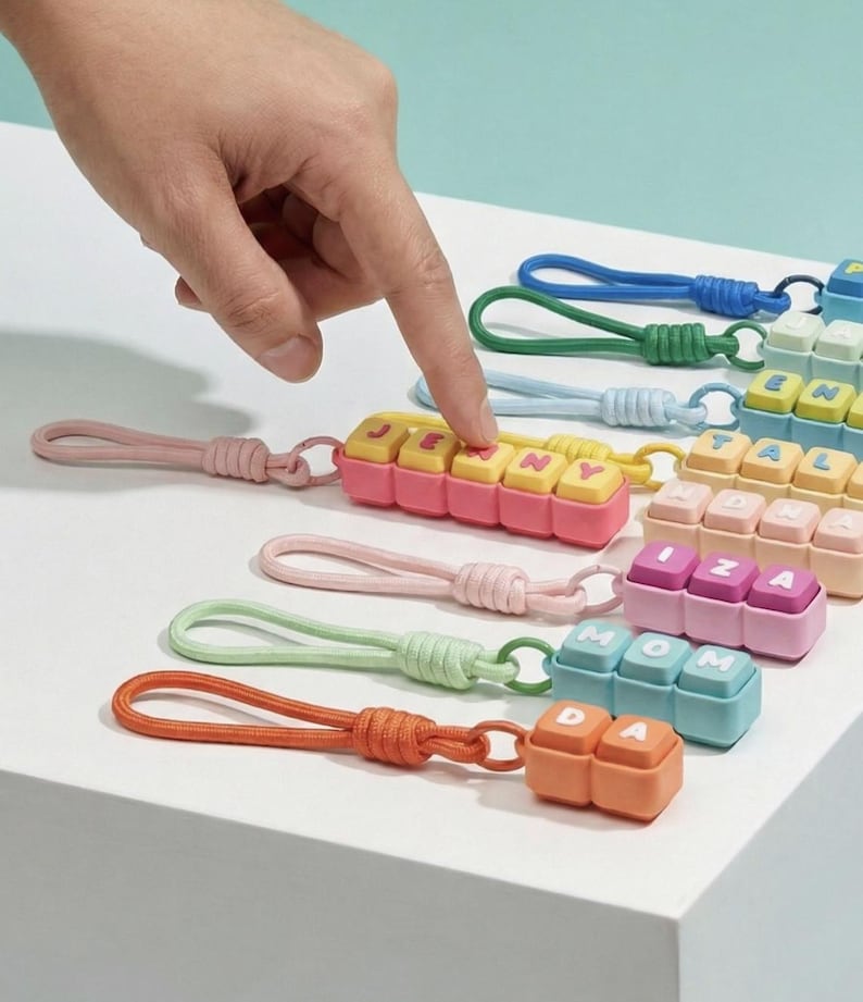 Personalized Name Keychain, Mechanical Keyboard Clicker Fidget Toy ...