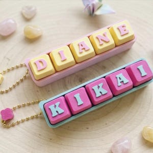 Anpassad namnnyckelring, mekaniska tangentbordstangenter, 3D-utskrivet tillbehör, personlig present