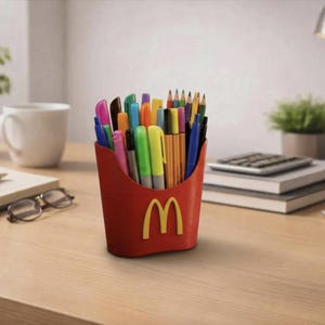 Op McDonald's geïnspireerde pennen- en potloodhouder – unieke bureauopberger