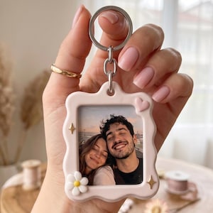 Porte-clés avec cadre photo personnalisé - breloque photo personnalisée, album photo