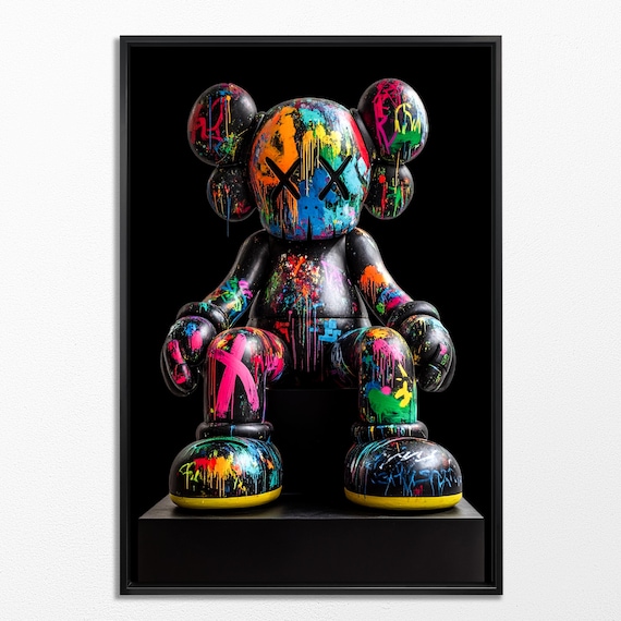 Hypebeast Kaws Wall Decor, Kaws Figure Poster, Graffitti