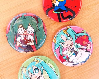 Spilla rotonda con personaggio HATSUNE MIKU da 2,3 pollici