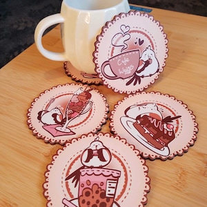 CAFE WEISS Shima Enaga Wooden Coaster