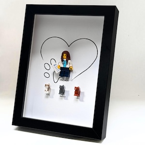 Personalized mini figurine Picture unique frame Individual decor Brick frame Personalized mini figurine frame to order Customized minifigure