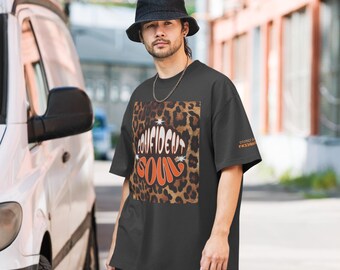 CONFIDENT SOUL Oversized washed t-shirt divinely guided confirmable tshirt chettaprint and orange
