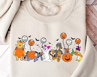 Winnie the Pooh Halloween Sweatshirt, Vintage Disney Characters