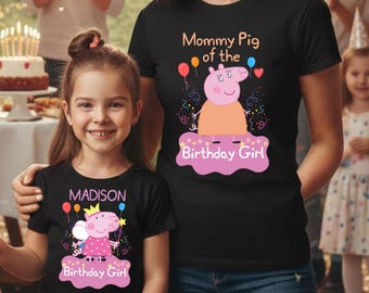 Custom Pepa Pig Birthday Shirt, Family Matching Party Tee, Birthday Boy,