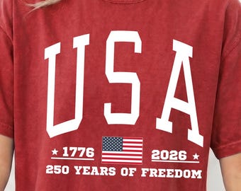 USA 250 Years Freedom Shirt, American Flag Family Tee