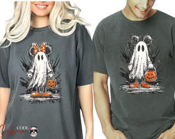 Comfort Colors Mickey and Minnie Ghost Halloween Shirt