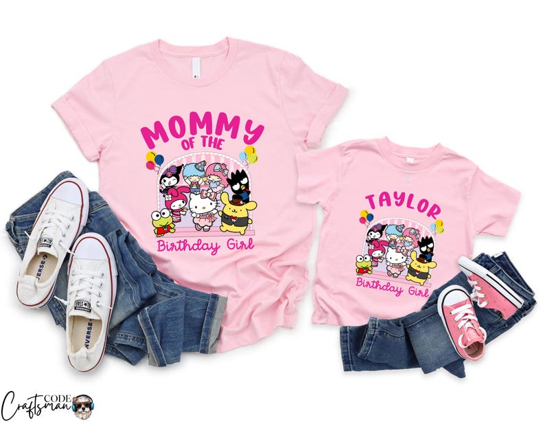Birthday Girl Party Shirt, Custom Kitty Shirts, Hello Birthday Kitty, Hello Cat Birthday Tees, Personalized Kitty Birthday Shirt,