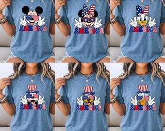 Disney 4th Of July Family Group Shirt, Disney Characters 4th of July shirts, Mickey and friends 4th Of July T-shirt, Mickey 4th July Tee,
