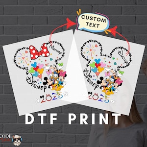 Disney Ready To Press, Disney Trip DTF Transfer, Disneyladn DTF Print, Minnie And Mickey Heat DTF print, Iron On Transfer, Dtf Transfers
