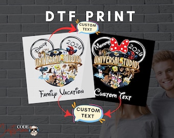Universal Studios Family Vacation DTF Print, Custom Trip Transfer