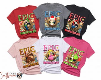 Epic Universe Family Vacation Shirt, Mario Matching Tees, Theme Park Trip