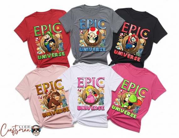 Epic Universe Family Vacation Shirt, Mario Matching Tees, Theme Park Trip