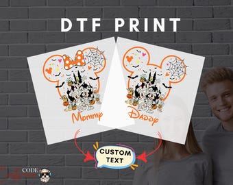 Disney Halloween DTF Transfer, Spooky Mickey and Minnie Print