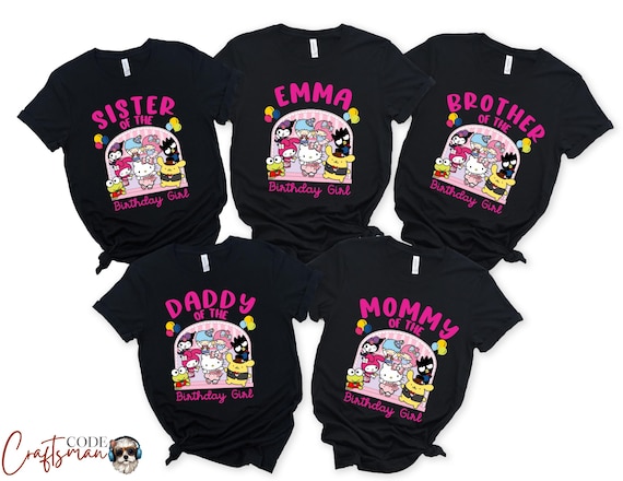 Birthday Girl Party Shirt, Custom Kitty Shirts, Hello Birthday Kitty, Hello Cat Birthday Tees, Personalized Kitty Birthday Shirt,