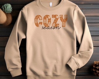 Cozy Season Sweatshirt, Fall Design, Retro Halloween Sweatshirt, Autumn Sublimated Sweatshirt, Thanksgiving Gift, Cozy Fall Sweatshirt