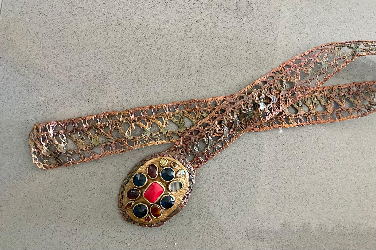 Vintage Artisan Made Woven Brass Brutalist Belt With  display picture 3