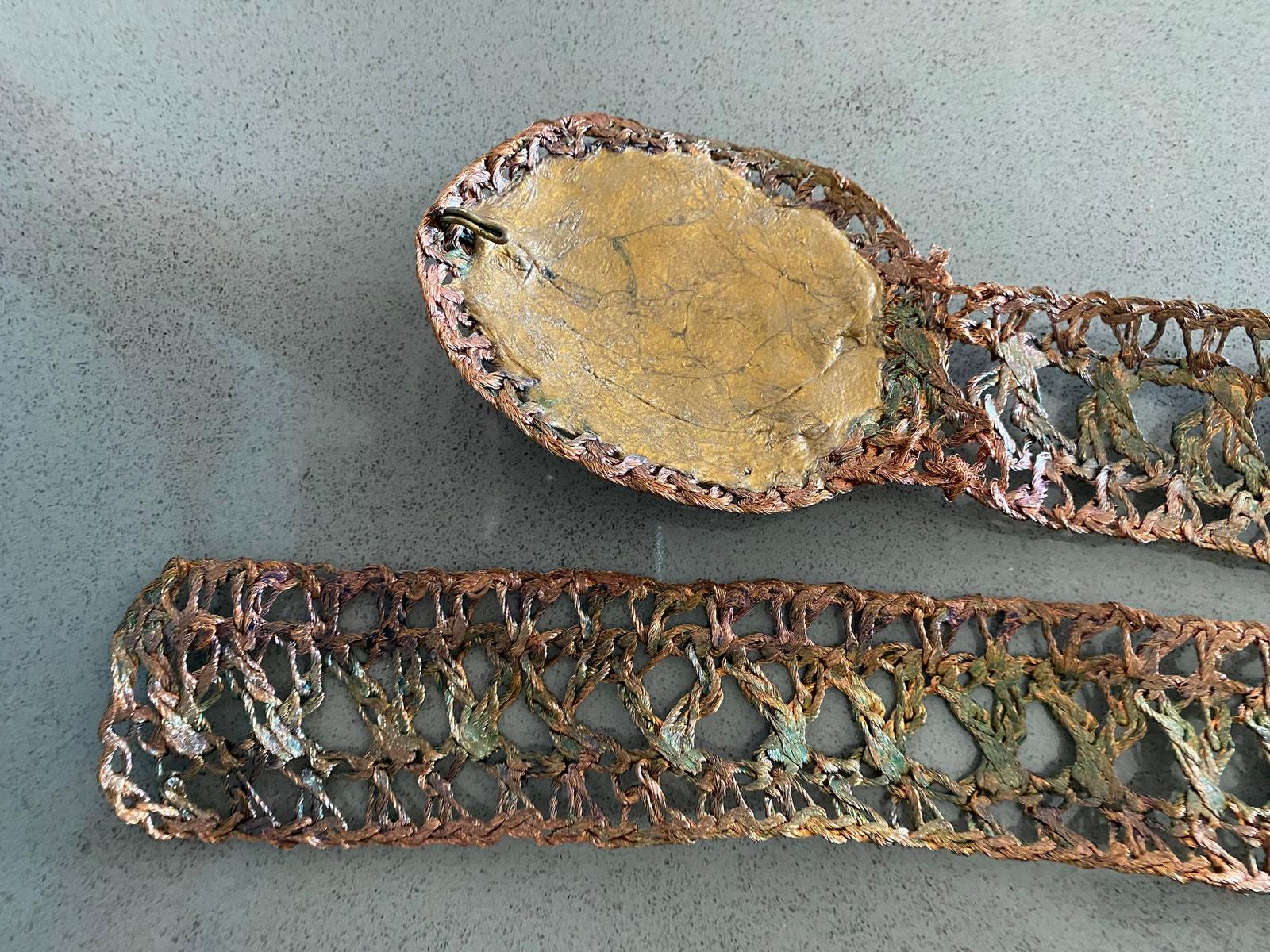 Vintage Artisan Made Woven Brass Brutalist Belt With  display picture 2