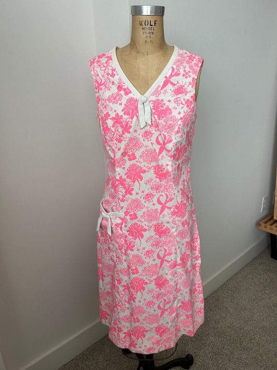 lilly pulitzer pink and white dress Lilly Pulitzer Dress Womens 4 Pink White Fit & Flare Sleeveless Lace Back