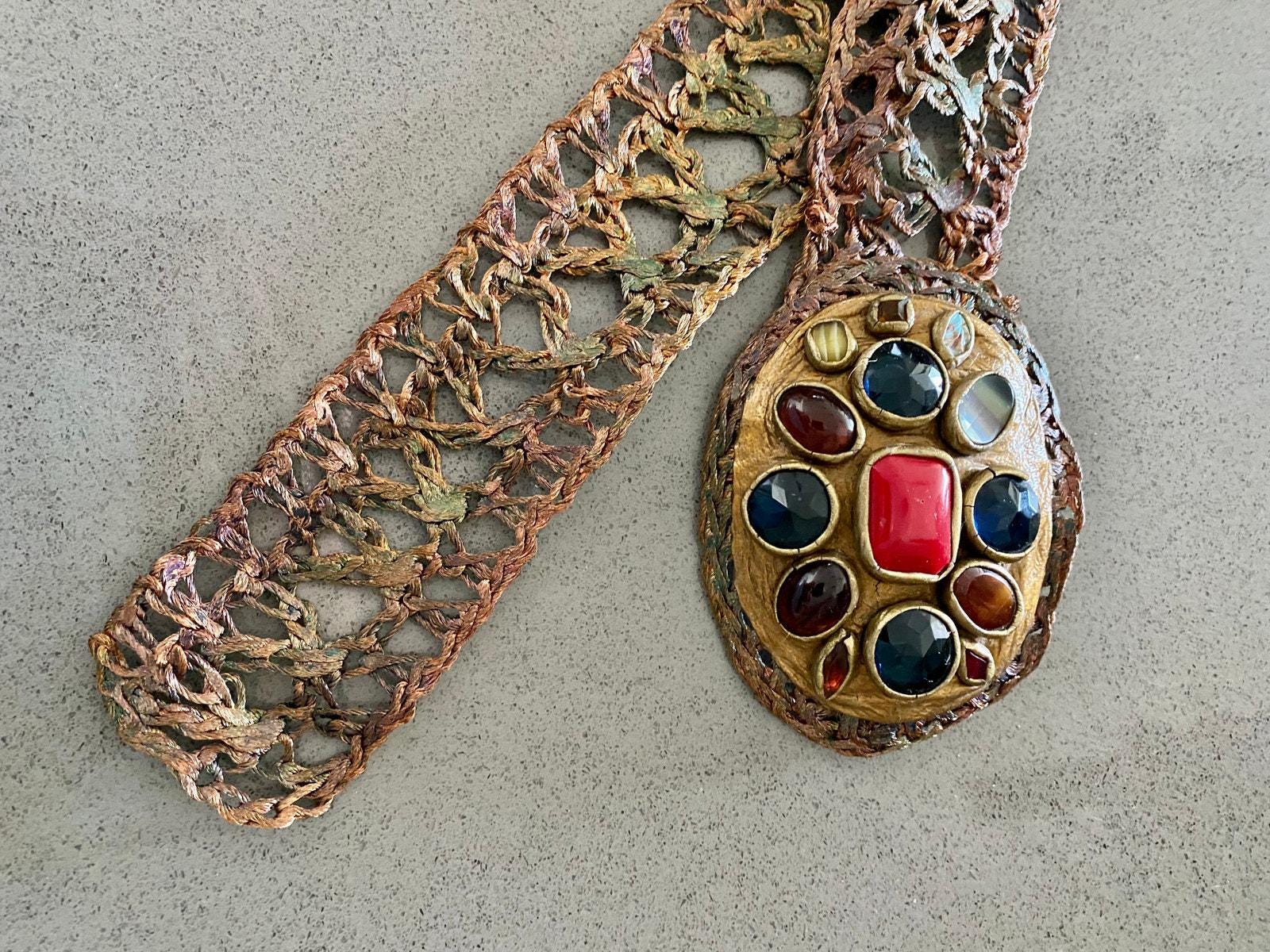 Vintage Artisan Made Woven Brass Brutalist Belt With  display picture 1