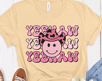 Yee Haw PNG File, Country Retro Cowboy Transparent T-Shirt Design, Cowgirl her Hat PNG, Cowboy her Hat PNG Instant Digital Download Image