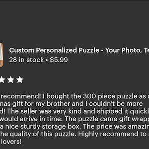 Custom Personalized Puzzle - Your Photo, Text, or Design - Perfect Gift for Any Occasion puzzle Unique gift for friend & family