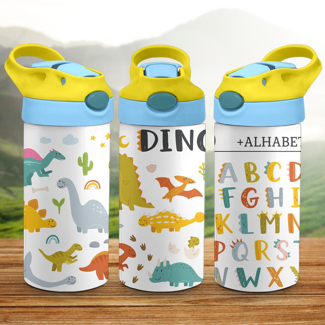 ABC Kids Dinosaur Cup Kids Travel Cup for School Personalized Kids Cup ...