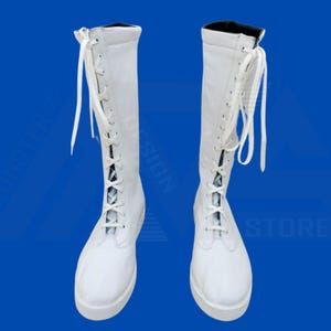 Aangepaste witte worstellaarzen mannen vrouwen, lange leren laarzen rundleder, custom lange leren laars, worstellaarzen alle maten, huwelijksgeschenken