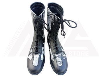 Männer Frauen Handgefertigte Leder Wrestling Boots, Benutzerdefinierte Pro Wrestling Schuhe, Englisch Wrestling Boots, Schnürsenkel Schnürsenkel, Kalbsstiefel Anpassen