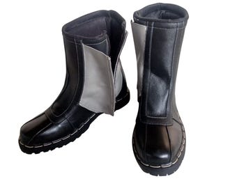 Men Handmade Mando Boots, Mandalorian Black Boots, Star Wars Mando Costume Boots, Customized Leather Mando Boots, Mandalorian Cosplay Shoes