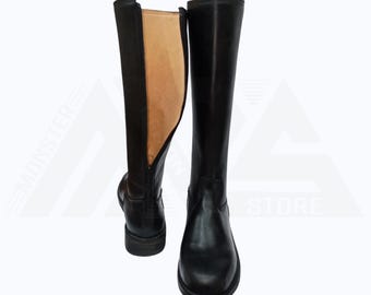 Men Horse Riding Black Leather Boots | Premium Leather Handmade Tall Riding Boots | Horseback Riding Boots | Riding Equestrian Shoes