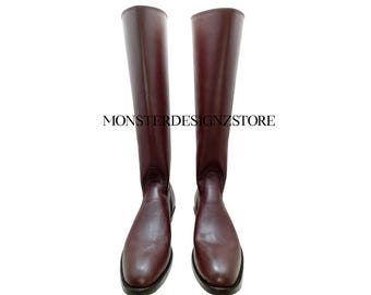 Riding Boots For Men | Goatskin Leather Riding Boots | Custom Tall Riding Boots | Men Costume Leather Boots | Riding Equestrian Shoes