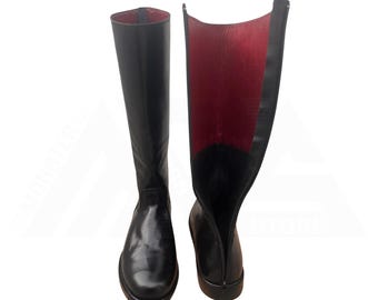 Men's Horse Riding Long Leather Black Boots, Fashion Equestrian Boots, Real Leather Boots For Men's, Husband Gifts
