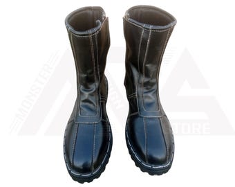 Mandalorian Black Boots, Men Leather Cosplay Shoes, Men's Mando Real Leather Shoes, Star Wars Mando Shoes, Professional Custom Made Boots
