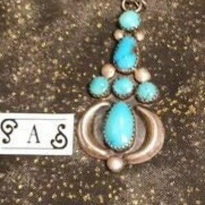Single Antique Turquoise & Silver Dangle Earring