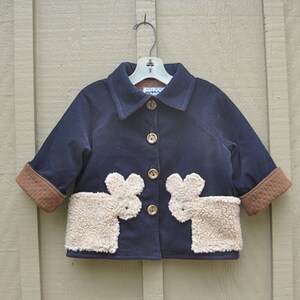 Size 4 Childrens Coat Boy Jacket Navy Corduroy