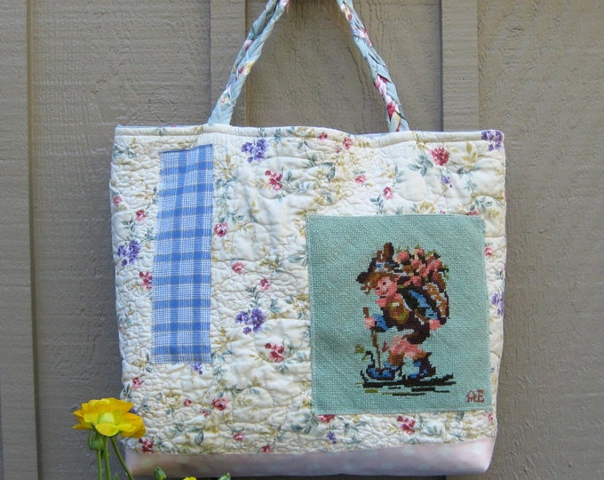 Quilted Cotton Tote Bag Large Etsy