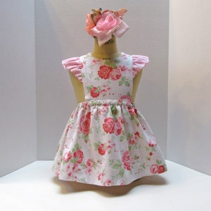 Size 1 Pinafore Dress Little Girl Cotton Floral