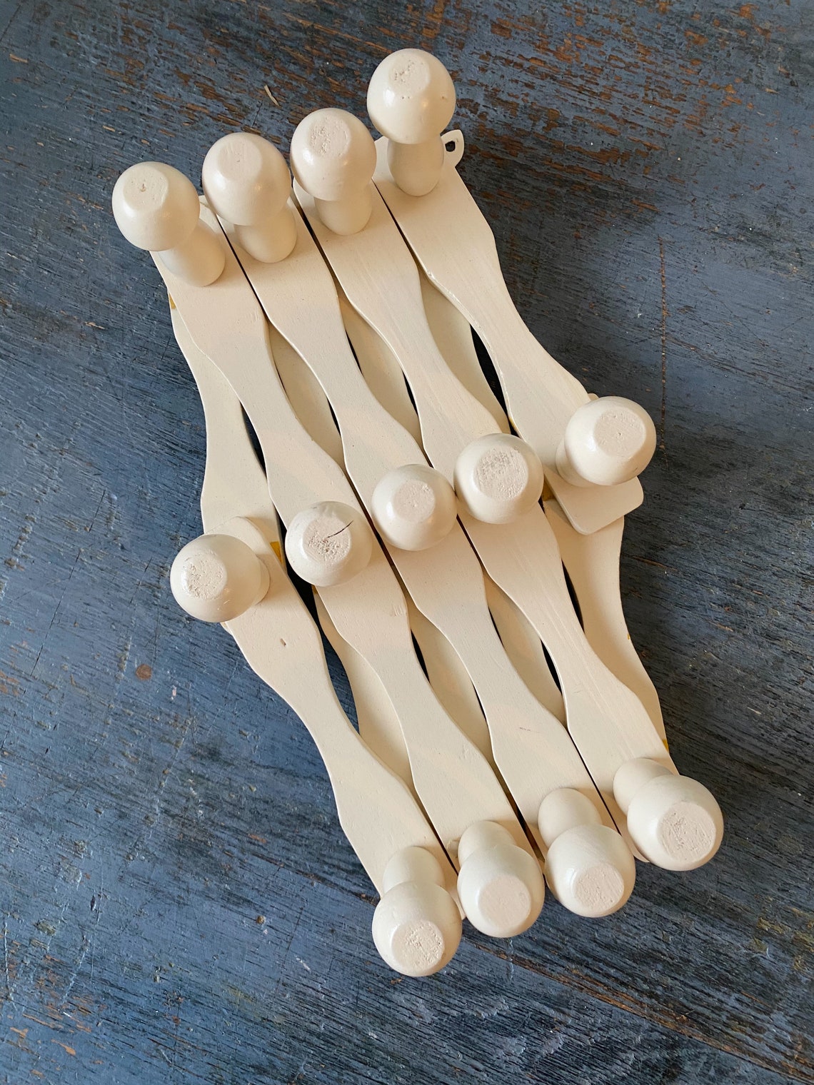 Chunky Wooden Peg Rack Mug Rack Accordion Wall Storage Etsy