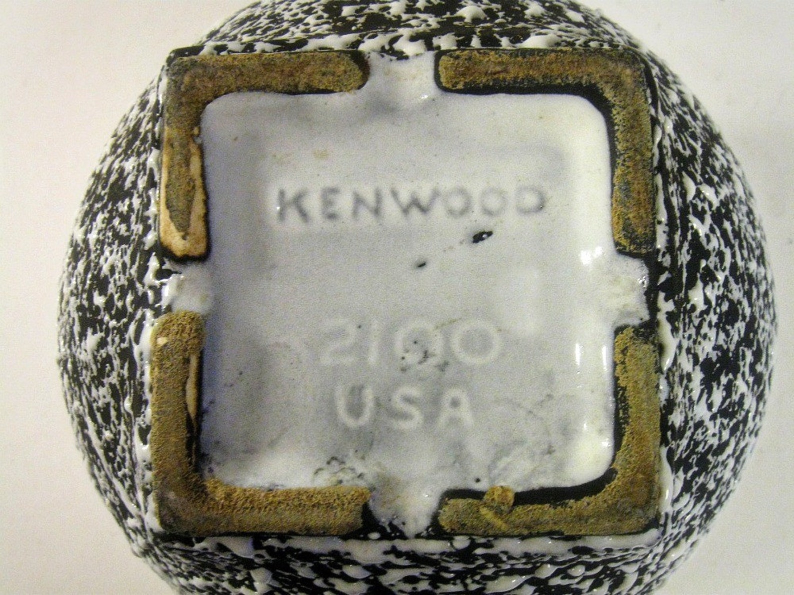 Vintage vase KENWOOD USA pottery black white Etsy