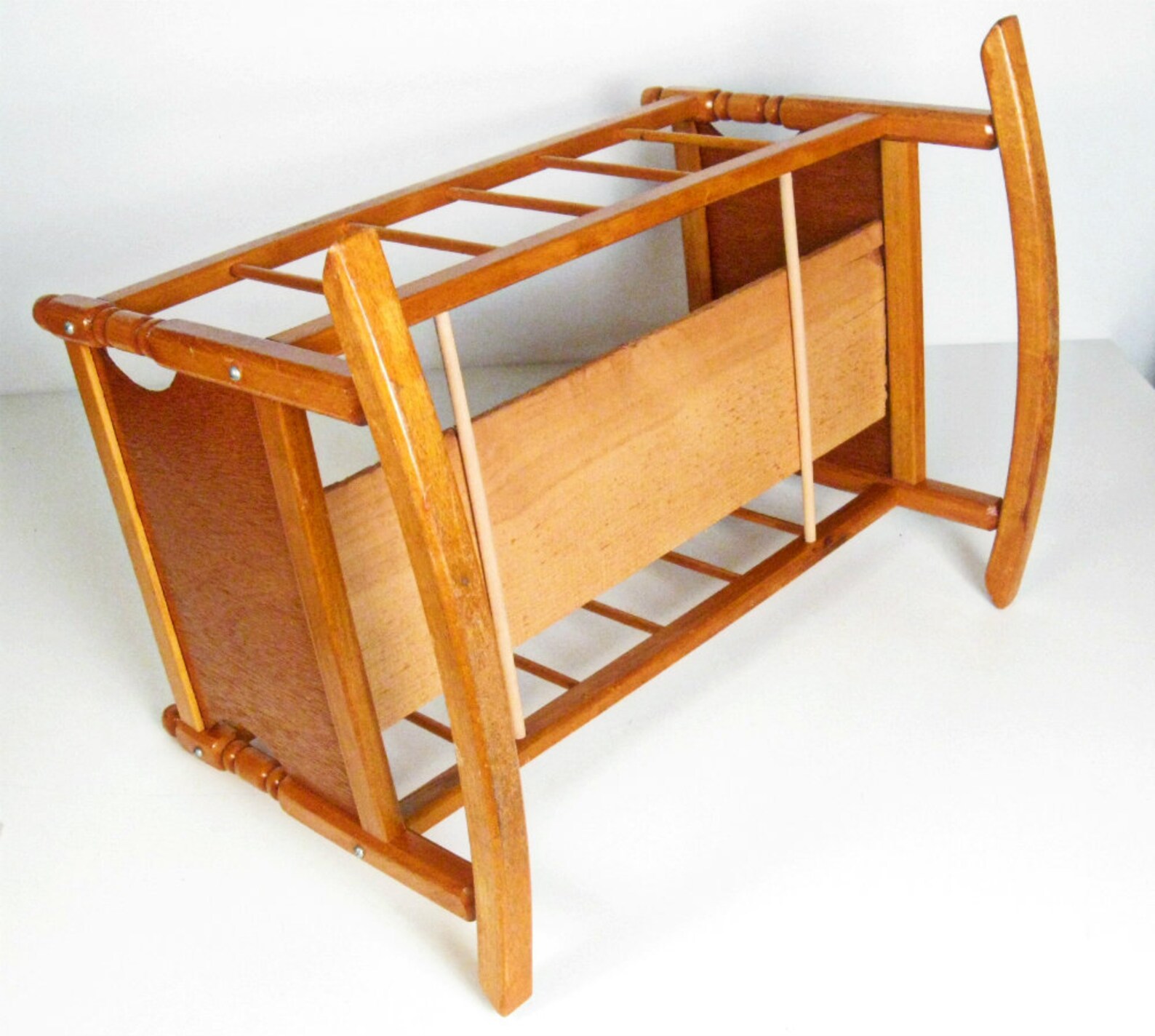 Vintage Cass Company wood doll cradle bed Etsy