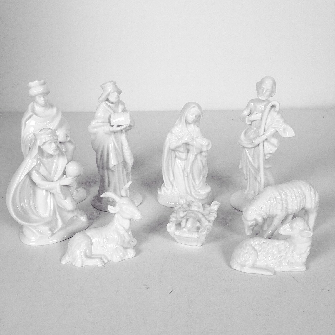 Vintage white porcelain Christmas nativity set Schmid Etsy