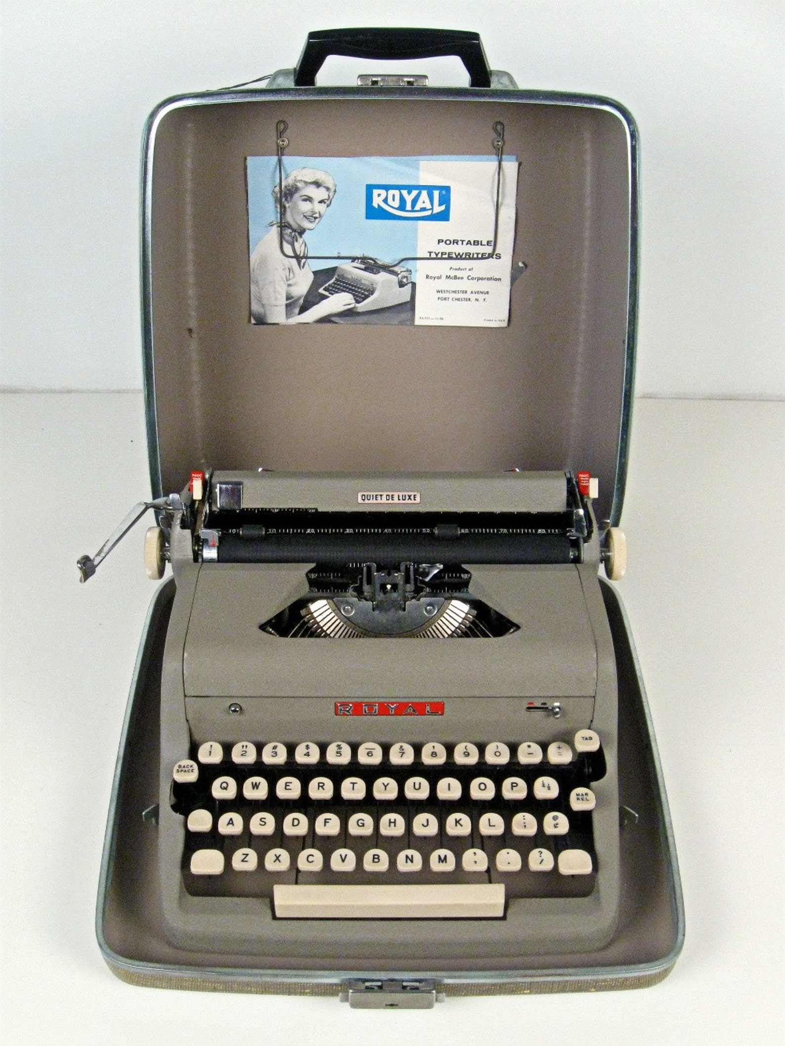 Vintage typewriter Royal McBee Quiet Deluxe portable with Etsy