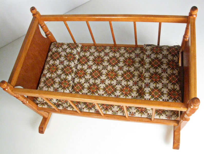 Vintage Cass Company wood doll cradle bed Etsy